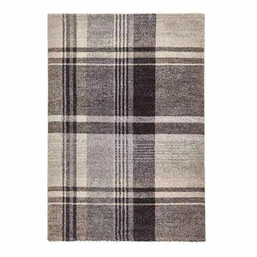 Elegant 4892 Modern High-Density Tartan Check Beige/Black Rug-Think Rugs-Rug Love - The Most Loved Rug Store